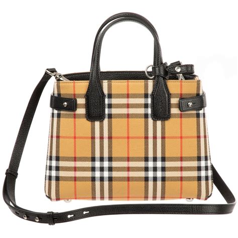 burberry baby belted check satchel bag black|burberry handbags for sale.